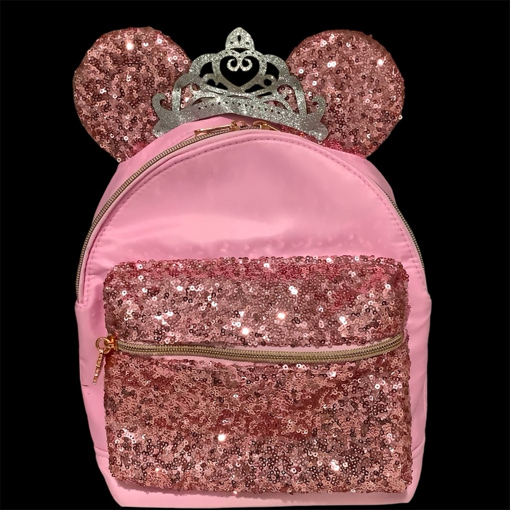 Bibbidi Bobbidi Boutique Backpack Disney Cruise Line RARE Pink 🩷 Sequin